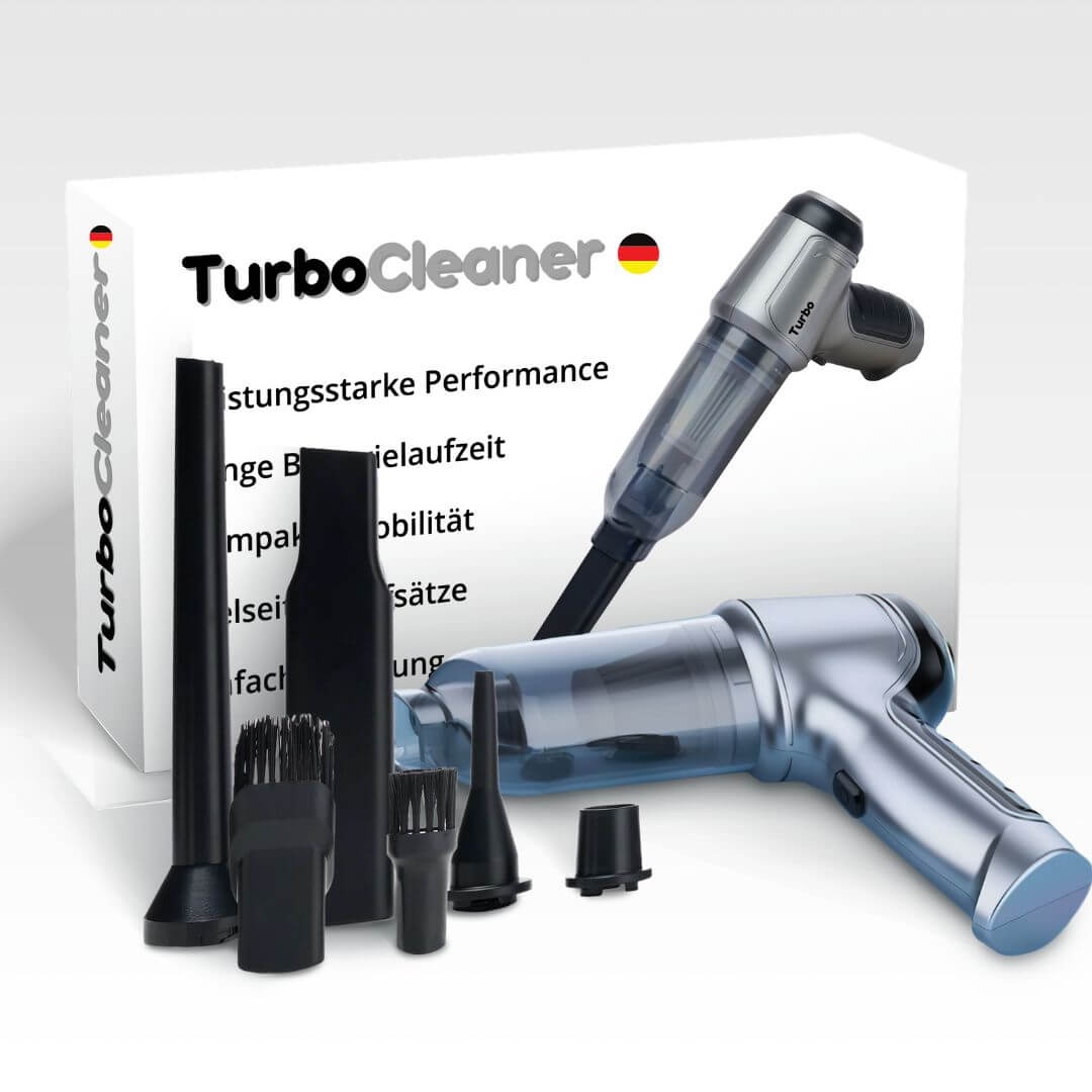 TurboClean mit Verpackung und allen Aufsätzen
